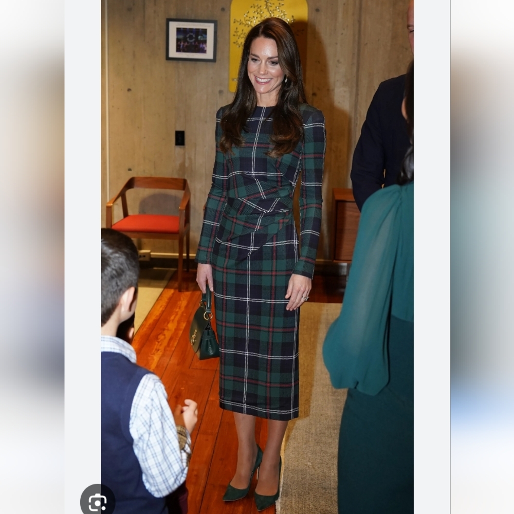 Plaid Christmas Long Sleeve Dress